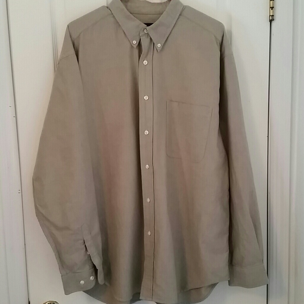 Mens Eddie Bauer Shirt Long Sleeve Cotton Gray L
